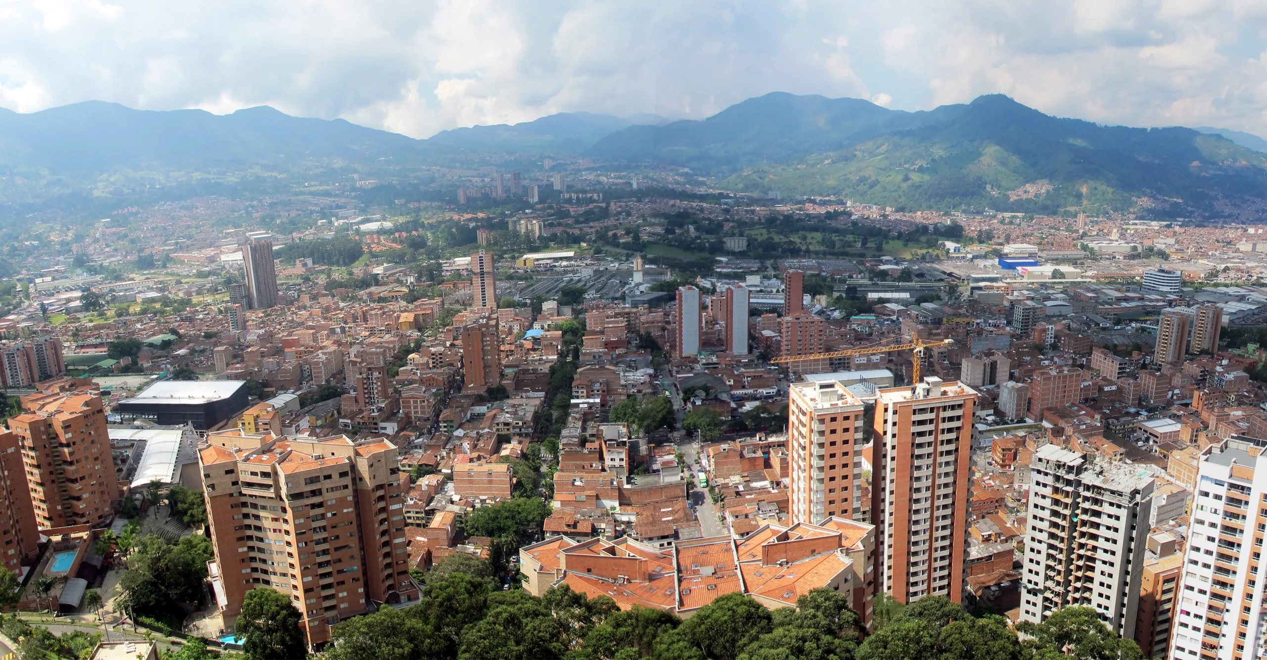 Panorama over Sabaneta at the south of the Aburrá Valley, Medellín